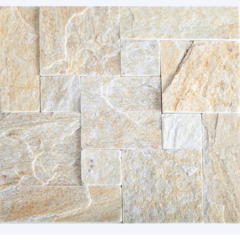 Pedra Nacional Leblon 30x30 PN02 Marrom/Bege com Nuances Glass Mosaic