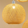 Lustre Pendente Trançado em Bambu Natural Rústico - 1