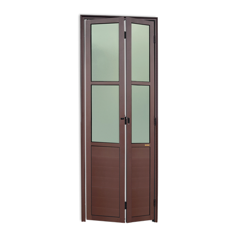 Porta Alumínio Camarão Lambril/Vidro e.L25 Marrom Corten 70 V.Boreal Brimak