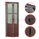 Ver imagem 2 de Porta Alumínio Camarão Lambril/Vidro e.L25 Marrom Corten 70 V.Boreal Brimak