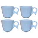 Ver imagem 1 de Kit Jogo 4 Xicaras Café/chá 200ml Cabo Prático - Porcelana Branca