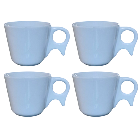 Kit Jogo 4 Xicaras Café/chá 200ml Cabo Prático - Porcelana Branca