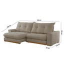 Ver imagem 3 de Sofá Argo Veludo Cappuccino 230 Cm B25cm Meu Sofá Online