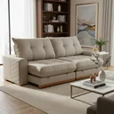 Ver imagem 1 de Sofá Argo Veludo Cappuccino 230 Cm B25cm Meu Sofá Online