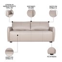 Ver imagem 3 de Sofá Living 2 Lugares Sala de Estar 180cm Virtus L07 Couro Bege - Mpozenato