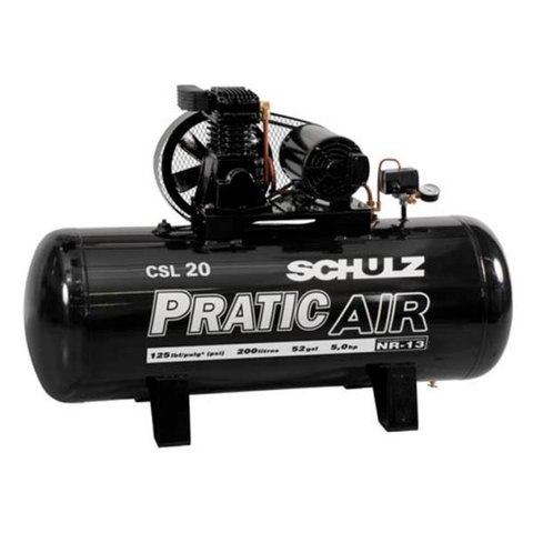 COMPRESSOR DE AR CSL20/200L 200 LITROS 220/380V TRIFASICO PRATIC AIR