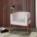 Ver imagem 2 de Poltrona Base Industrial Bronze Kit 2 Lety Blouclê Off White D'Rossi