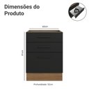 Ver imagem 2 de Balcão de Cozinha 60 cm 3 Gavetas (sem Tampo) Rustic/Preto Agata Madesa
