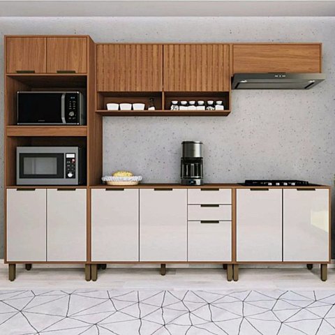 Cozinha Modulada 5 Peças 11 Portas 3 Gavetas s/ Tampo Paris Indekes
