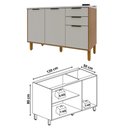 Ver imagem 3 de Cozinha Modulada 5 Peças 11 Portas 3 Gavetas s/ Tampo Paris Indekes