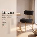 Ver imagem 2 de Cadeira Sala de Jantar Margara Kit 6 Base Aço Dourado Bouclê D03 - D'Rossi