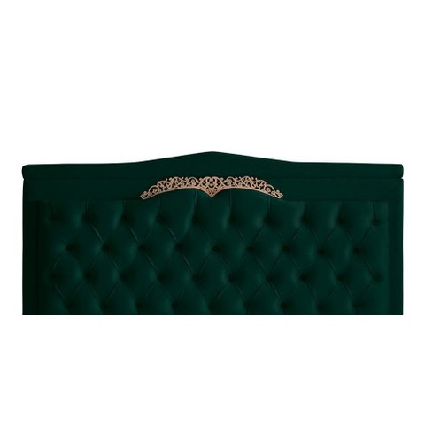 Cabeceira de Cama Box Painel Barcelona Queen 160 Cm Retro Capitonê Botão Encapados Suede Verde do La
