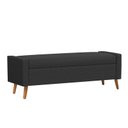 Ver imagem 2 de Recamier Bau Londres 1,20m Suede Preto - Clique Decor Clique Decorações