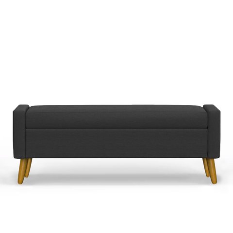 Recamier Bau Londres 1,20m Suede Preto - Clique Decor Clique Decorações