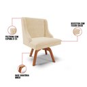 Ver imagem 3 de Kit 10 Cadeiras Estofadas Base Giratória de Madeira Lia Suede Bege - Ibiza