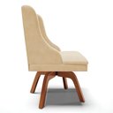 Ver imagem 6 de Kit 10 Cadeiras Estofadas Base Giratória de Madeira Lia Suede Bege - Ibiza