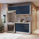 Ver imagem 2 de Armário de Cozinha Compacta 3 Gavetas 100% Mdf 200cm Branco/azul Profundo Celeste Kappesberg