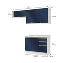 Ver imagem 3 de Armário de Cozinha Compacta 3 Gavetas 100% Mdf 200cm Branco/azul Profundo Celeste Kappesberg