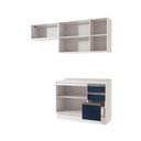 Ver imagem 5 de Armário de Cozinha Compacta 3 Gavetas 100% Mdf 200cm Branco/azul Profundo Celeste Kappesberg