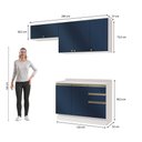 Ver imagem 4 de Armário de Cozinha Compacta 3 Gavetas 100% Mdf 200cm Branco/azul Profundo Celeste Kappesberg