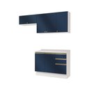 Ver imagem 1 de Armário de Cozinha Compacta 3 Gavetas 100% Mdf 200cm Branco/azul Profundo Celeste Kappesberg