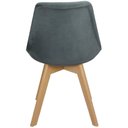 Ver imagem 5 de Kit 6 Cadeiras Charles Eames Leda Veludo Luisa Saarinen Estofada Base Madeira - Cinza