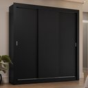 Ver imagem 1 de Guarda-roupa Casal 3 Portas de Correr Preto Sublime Plus Madesa