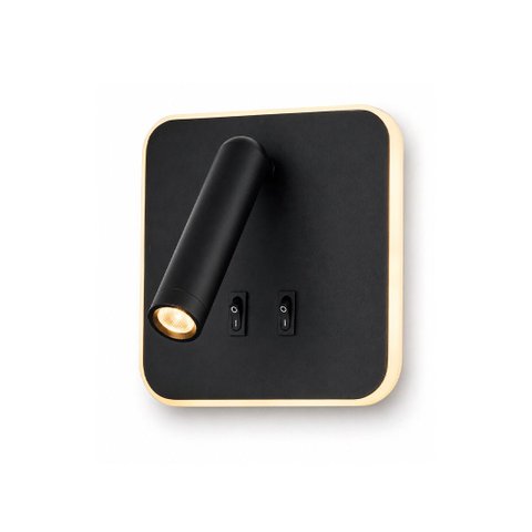 Arandela de Cabeceira Leitura Nobre Read Soft Neo Sobrepor Preta 3+7W 3000k