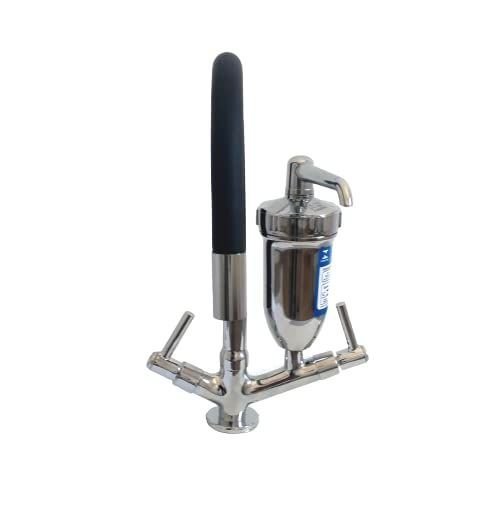 Torneira Pia Cozinha Mesa Preta Filtro Prata Gourmet Casagrande Mundial - 3