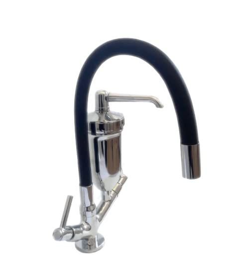 Torneira Pia Cozinha Mesa Preta Filtro Prata Gourmet Casagrande Mundial - 2