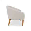 Ver imagem 6 de Poltrona Sala Decorativa Kit 2 Stella Pé Madeira Trapézio Castanho Linho Cinza D03 - D’Rossi
