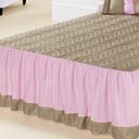 Ver imagem 3 de Kit Colcha (Colcha + Porta Travesseiro) Queen Bia Caqui com Rosa Liso com 5 peças