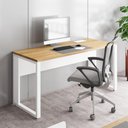 Ver imagem 1 de Mesa de Escritório Retangular Plataforma de Trabalho Moderno sem Gavetas 120cm Macadâmia com