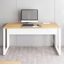 Ver imagem 3 de Mesa de Escritório Retangular Plataforma de Trabalho Moderno sem Gavetas 120cm Macadâmia com