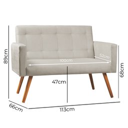 Sofá Namoradeira 2 Lugares Sabrina Veludo - Star Confort - 4