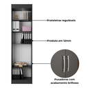 Ver imagem 3 de Armário Multiuso 2 Portas 4 Prateleiras Office - Cinza