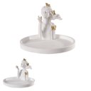 Ver imagem 3 de Porta Joia Menina com Borboletas em Branco e Dourado 8x11x11cm