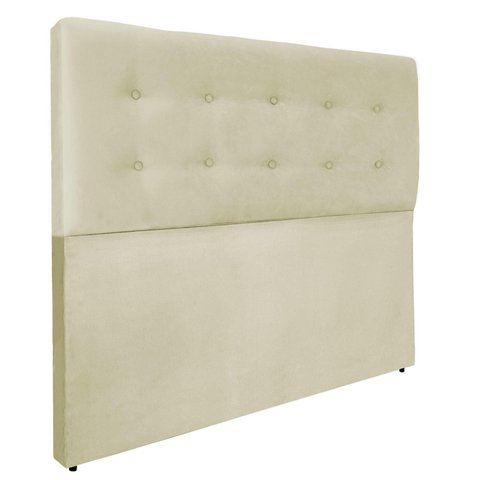 Cabeceira Botões Cama Box Estofada Luxo Suede Rbl:solteiro Tradicional/bege