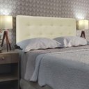 Ver imagem 2 de Cabeceira Botões Cama Box Estofada Luxo Suede Rbl:solteiro Tradicional/bege