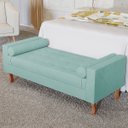 Ver imagem 2 de Recamier Baú Félix Solteiro 140 cm Suede - ADJ Decor - Azul Tiffany