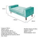 Ver imagem 5 de Recamier Baú Félix Solteiro 140 cm Suede - ADJ Decor - Azul Tiffany