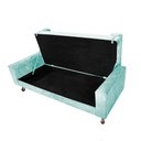 Ver imagem 4 de Recamier Baú Félix Solteiro 140 cm Suede - ADJ Decor - Azul Tiffany