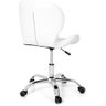 Cadeira Slim Office Estofada Base Giratória Cromada - Branco - 4