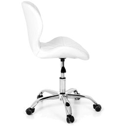 Cadeira Slim Office Estofada Base Giratória Cromada - Branco - 2