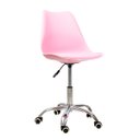 Ver imagem 2 de Cadeira Office Base Cromada com Rodizio Giratória Saarinen Rosa + E-book