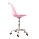 Ver imagem 4 de Cadeira Office Base Cromada com Rodizio Giratória Saarinen Rosa + E-book