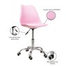 Cadeira Office Base Cromada com Rodizio Giratória Saarinen Rosa + E-book - 3