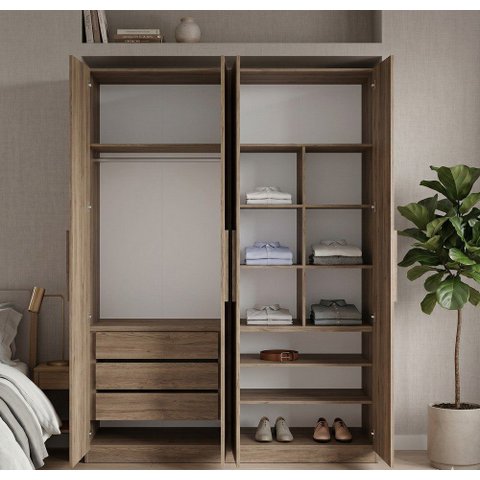 Guarda-roupa Modular 4 Portas 1014 Ilan Castanho