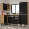 Armário de Cozinha Completa de Canto 293cm Rustic/Preto Emilly Music Madesa 02 - 2