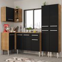 Ver imagem 1 de Armário de Cozinha Completa de Canto 293cm Rustic/Preto Emilly Music Madesa 02